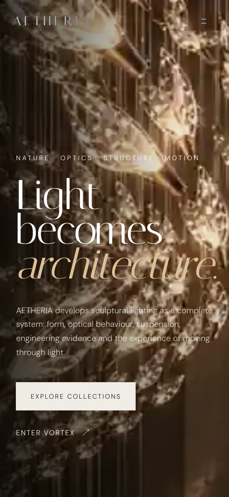 AETHERIA site on a phone.